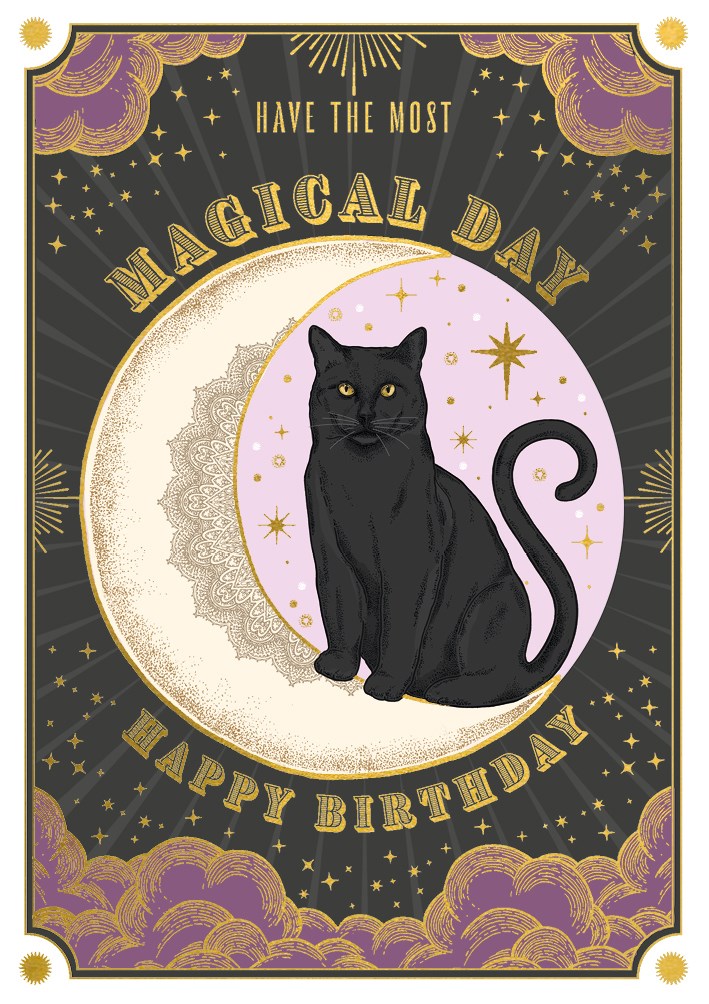 Felicitare - Magical Day Black Cat | The Art File