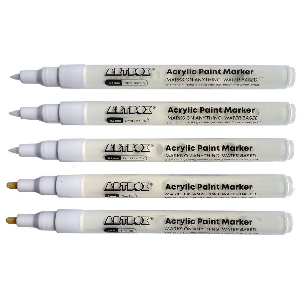 Set 5 markere - Acrylic Paint - White | Artbox