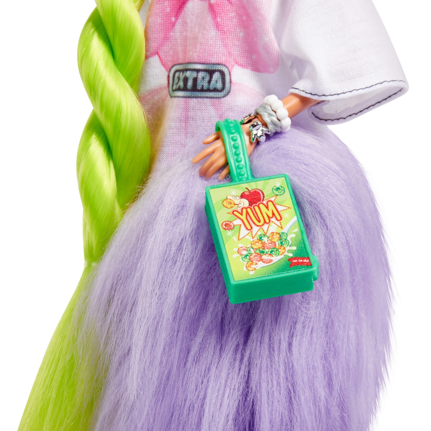 Papusa Barbie Extra, cu par verde neon | Mattel - 4 | YEO