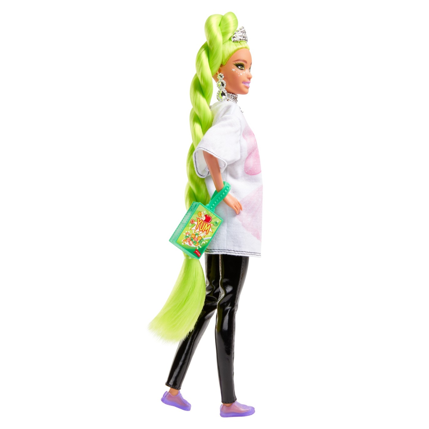 Papusa Barbie Extra, cu par verde neon | Mattel - 5 | YEO