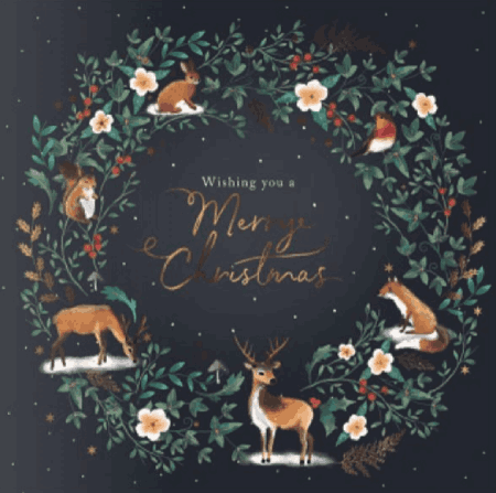  Felicitare - Into the Forest - Navy Animals Wreath | Great British Card Company 