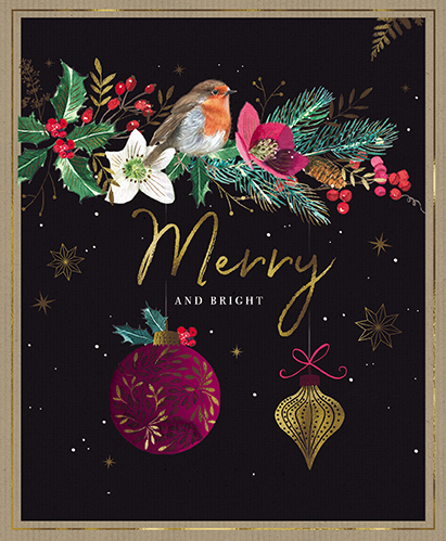 Felicitare - A Year In The Garden - Robin and Baubles | Great British Card Company