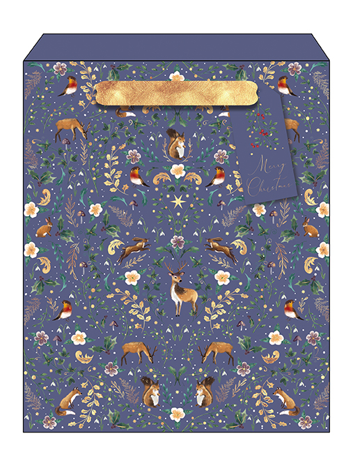 Punga de cadou - Large - Into the Forest - Navy Animals | Great British Card Company