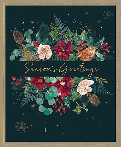 Felicitare - A Year In The Garden - Wren Wreath - Full | Great British Card Company