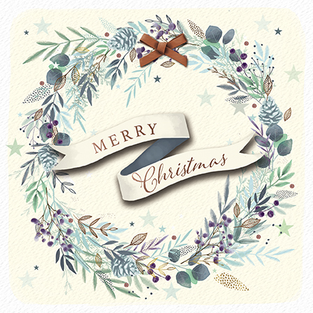 Set felicitari - Christmas Wreath - White | Great British Card Company