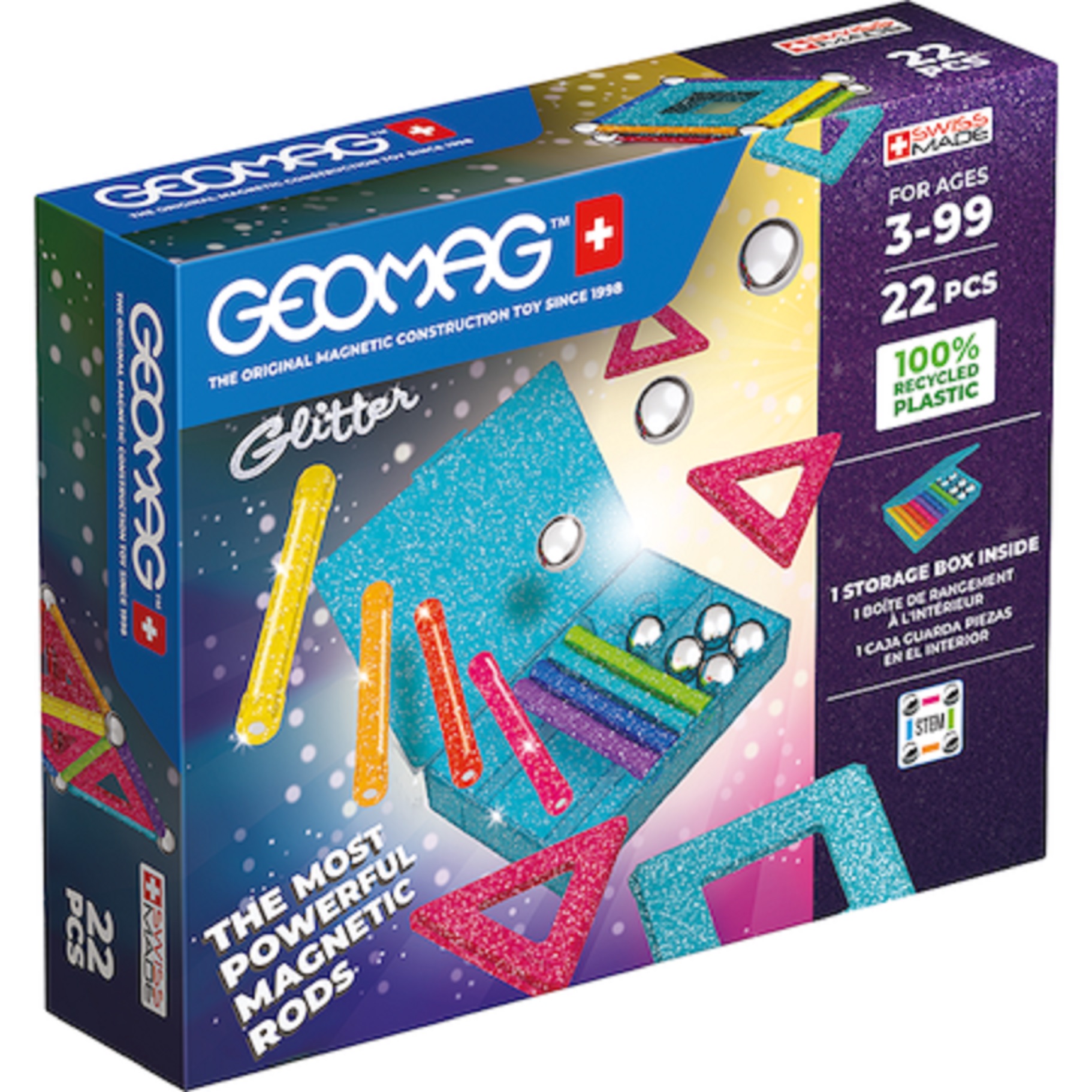  Set de constructie magnetic - Glitter | Geomag 