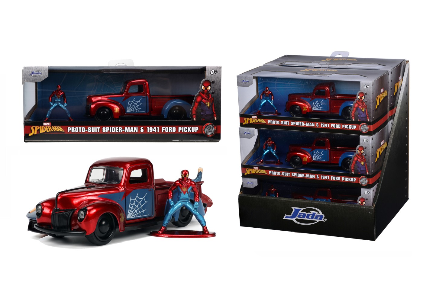 Set Figurina Si Masinuta - Proto-suit Spider-man & 1941 Ford Pickup | Jada Toys
