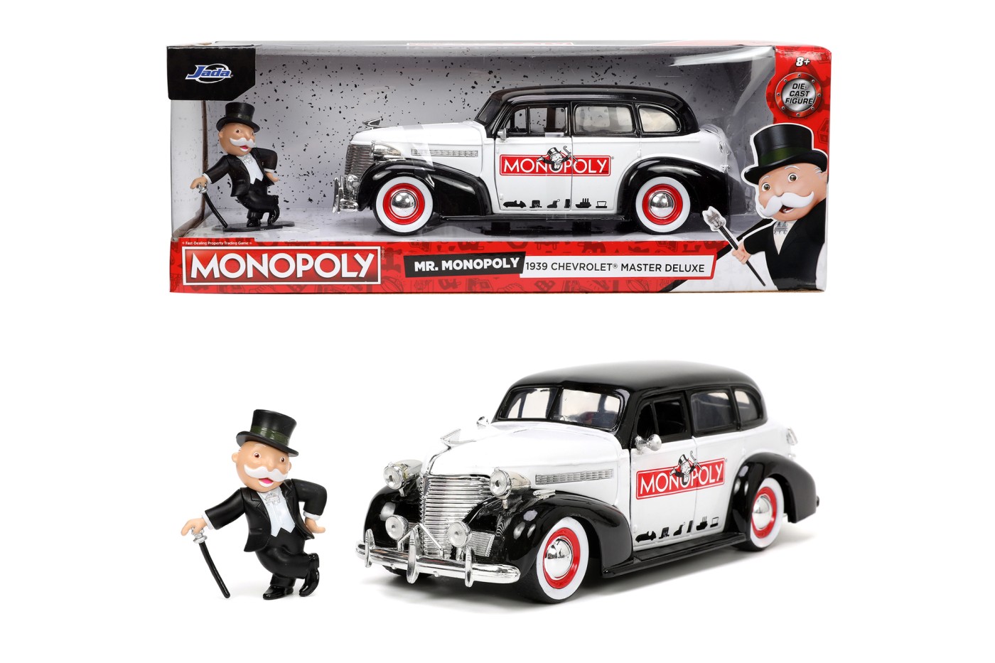 Set figurina si masinuta - Mr. Monopoly & 1939 Chevrolet Master Deluxe | Jada Toys - 6 | YEO