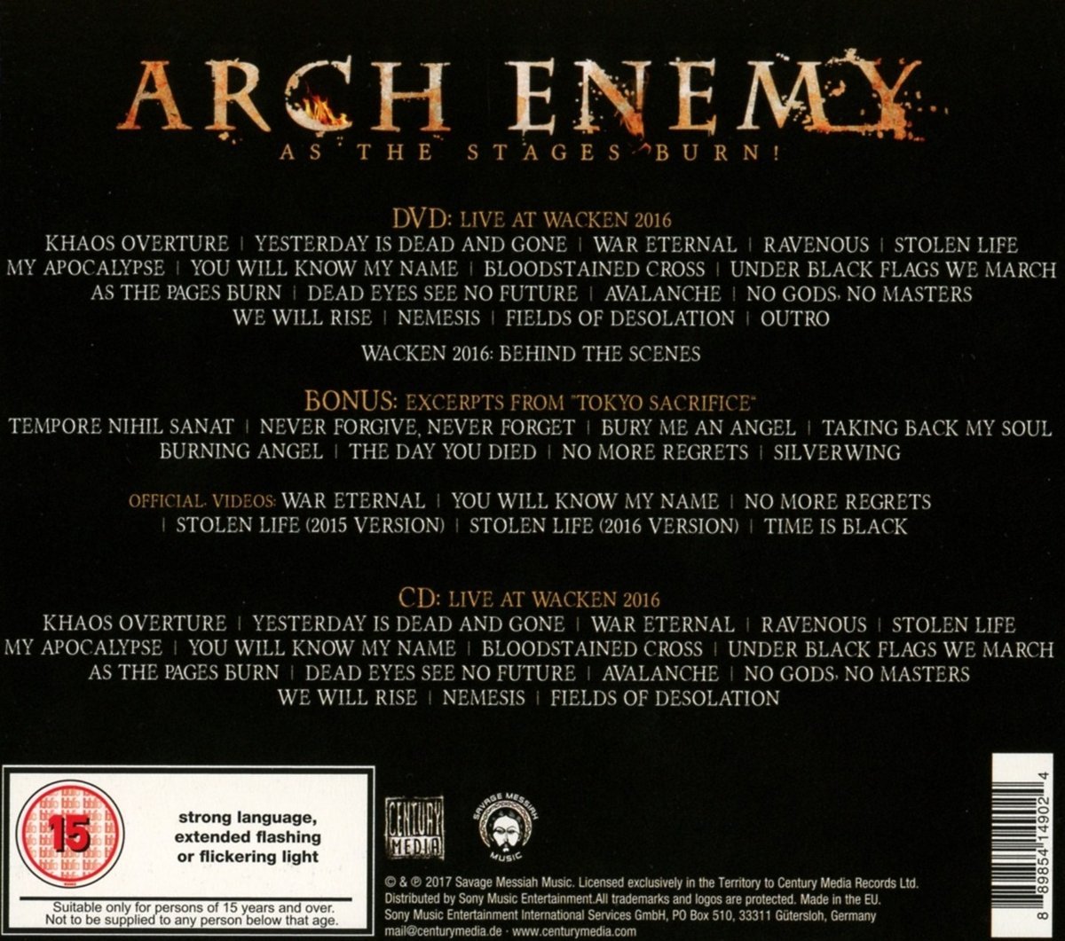 As The Stages Burn - Box set | Arch Enemy - 1 | YEO