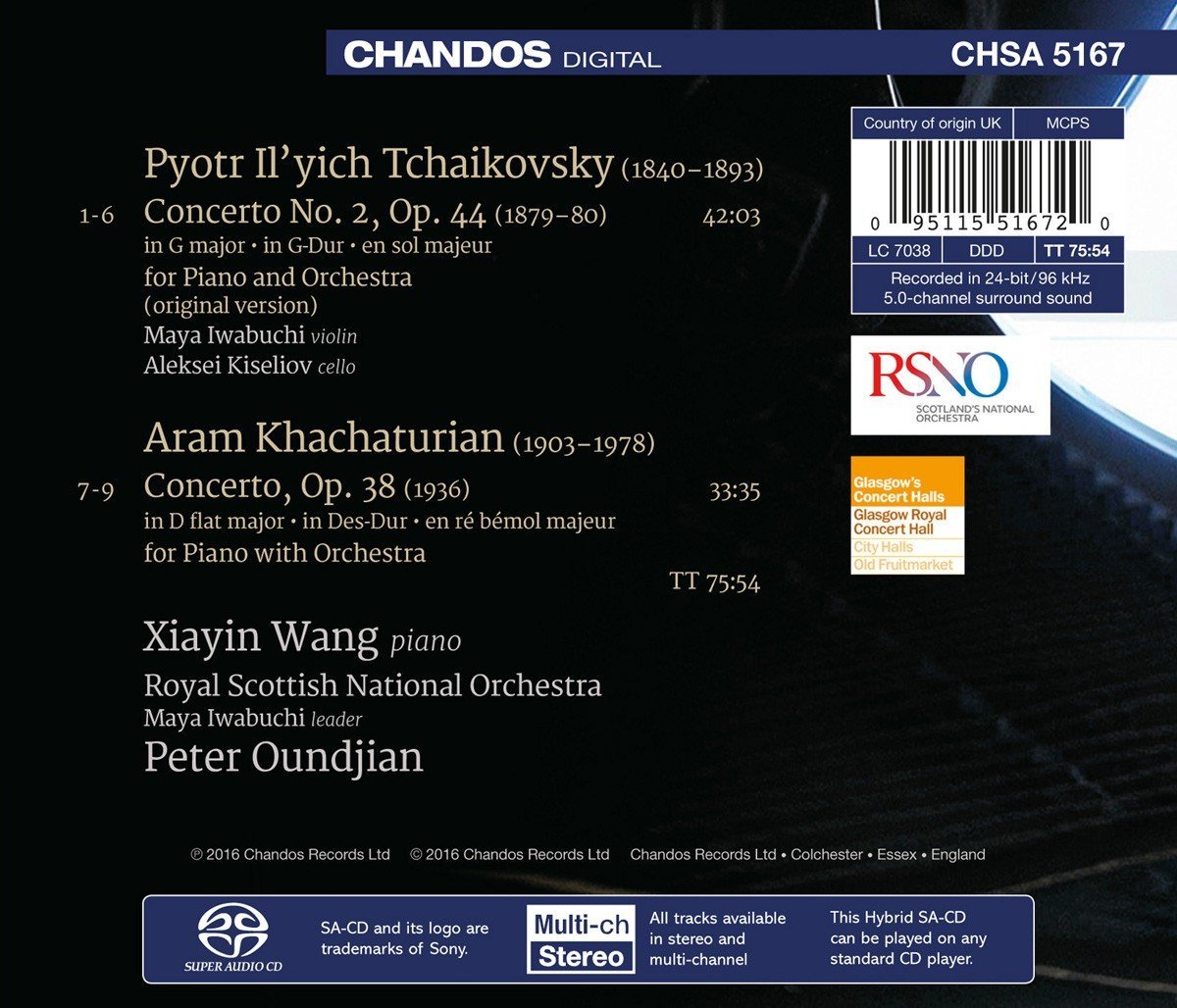 Piano Concertos | Xiayin Wang, Royal Scottish National Orchestra, Pyotr Ilyich Tchaikovsky, Aram Khachaturian, Peter Oundjian