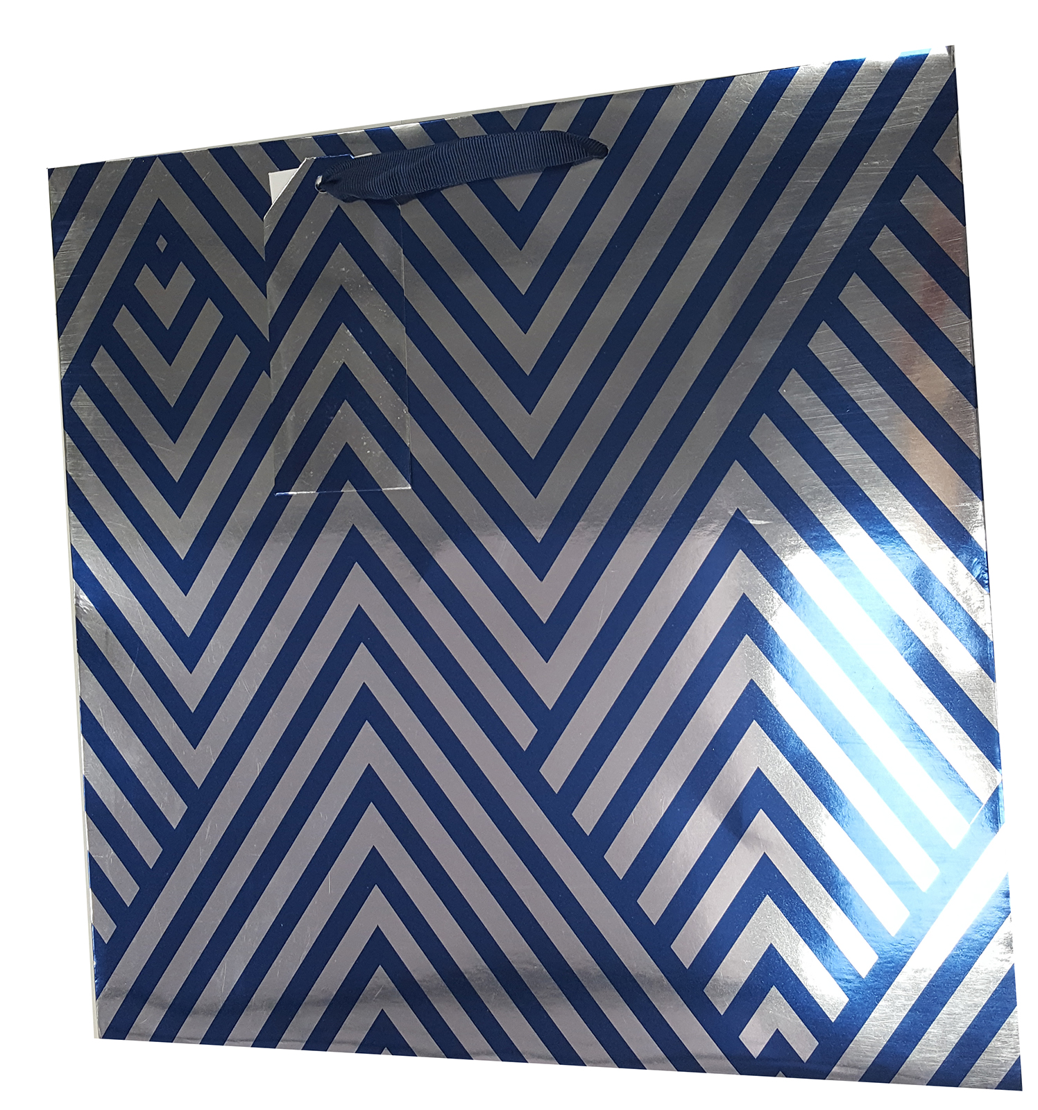 Punga medie pentru cadou - Navy Chevron | Wrap & Roll