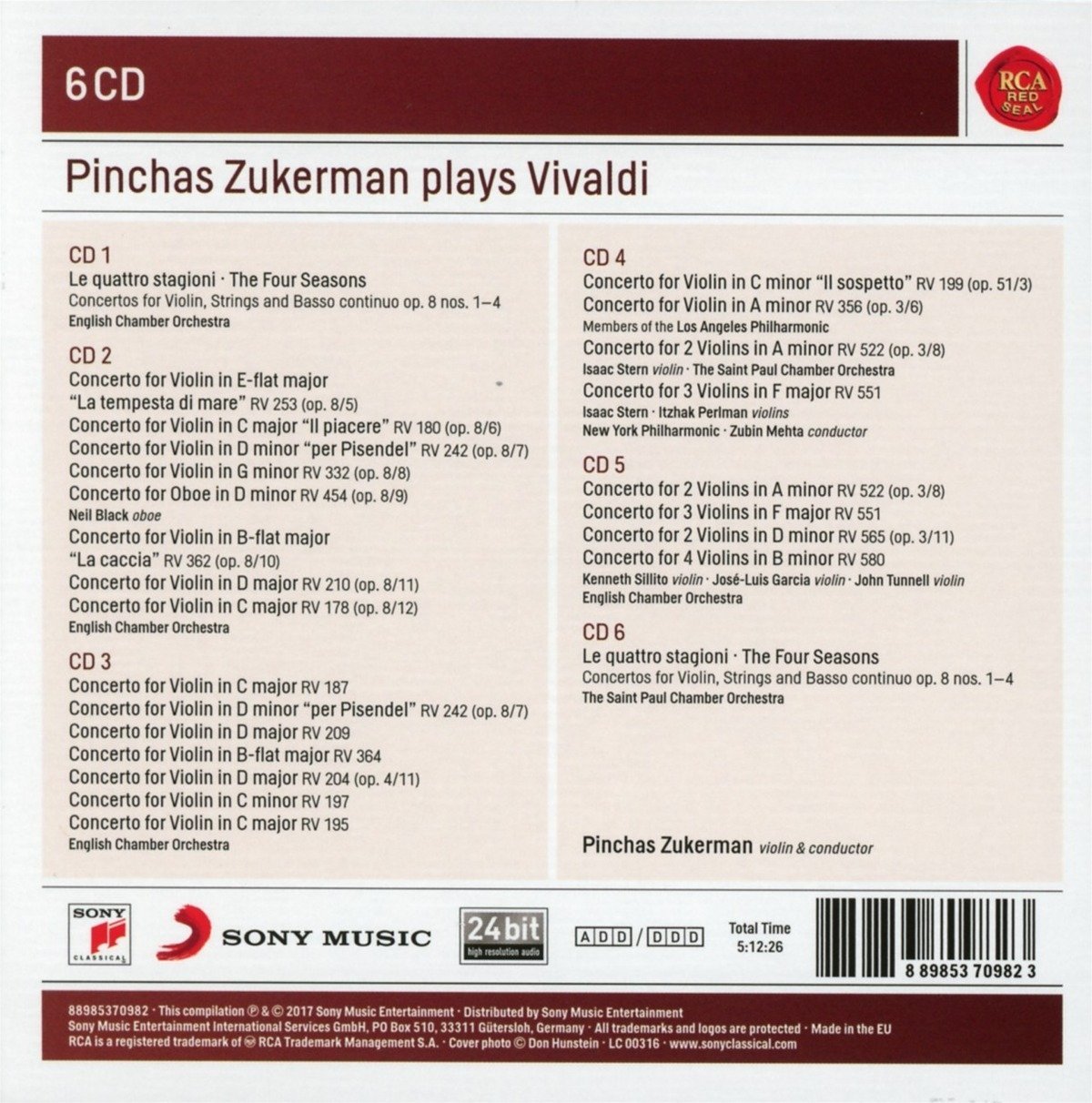 Pinchas Zukerman Plays Vivaldi - Box set | Pinchas Zukerman - 1 | YEO