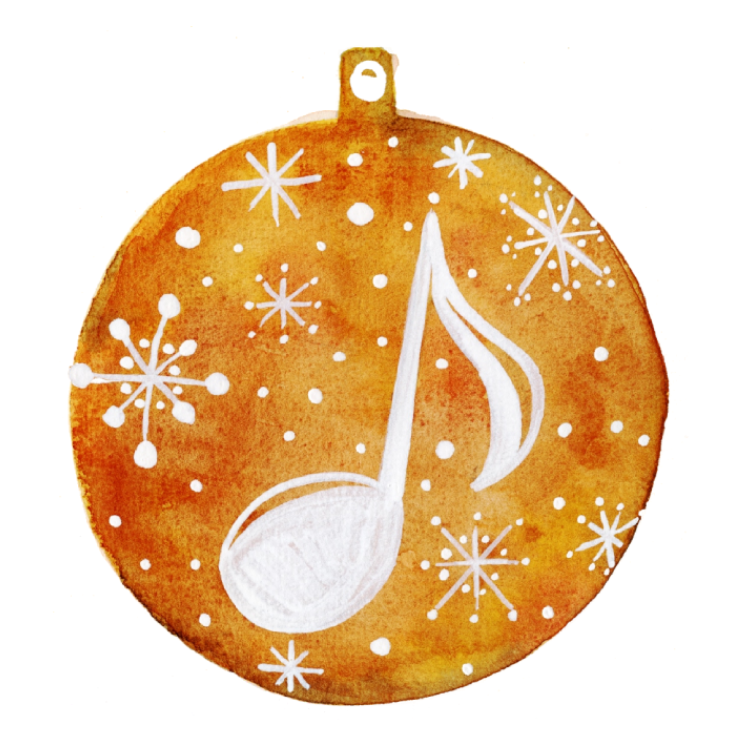 Felicitare - Turta dulce - Glob cu nota muzicala | Ana-Maria Galeteanu Ilustrator