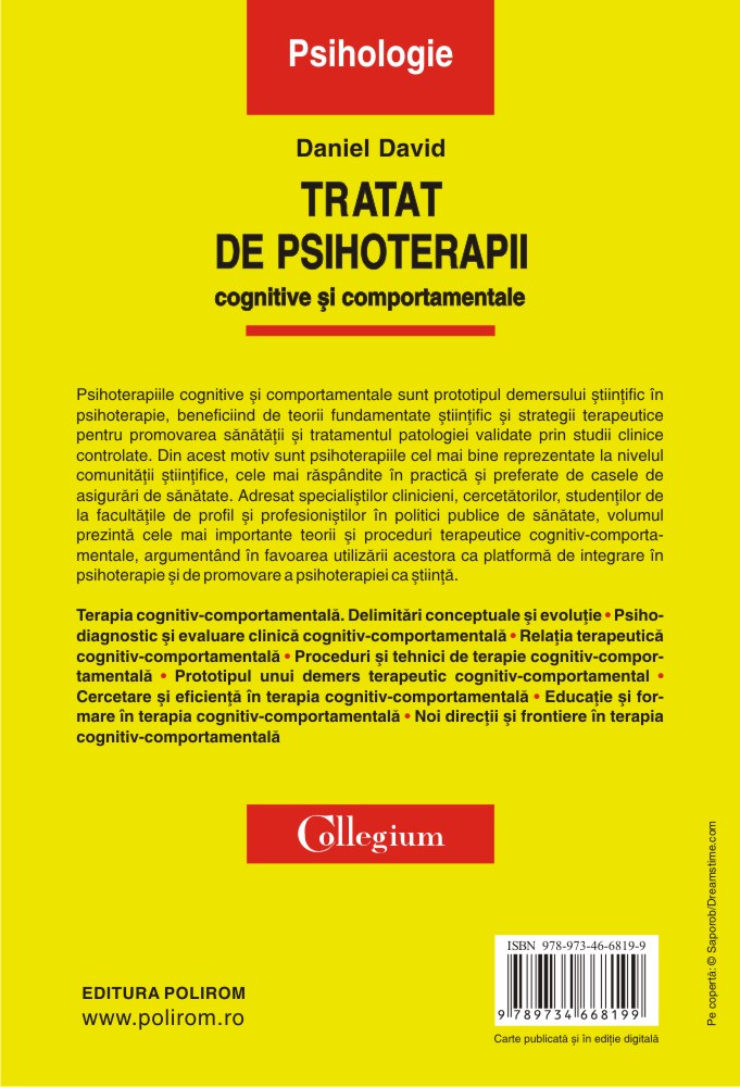 Tratat de psihoterapii cognitive si comportamentale | Daniel David - 1 | YEO