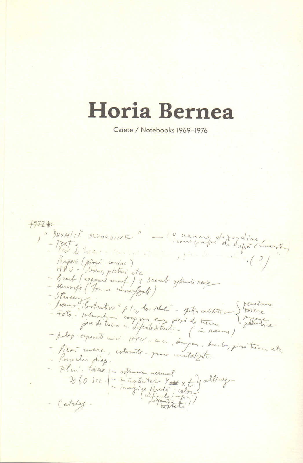 Caiete - Notebooks 1976 - 1976 | Horia Bernea