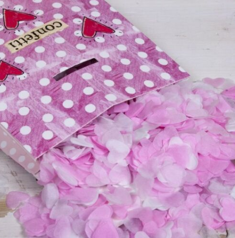 Confetti - Curly Girl paper Wedding confetti Biodegrade Pink White heart | Soul