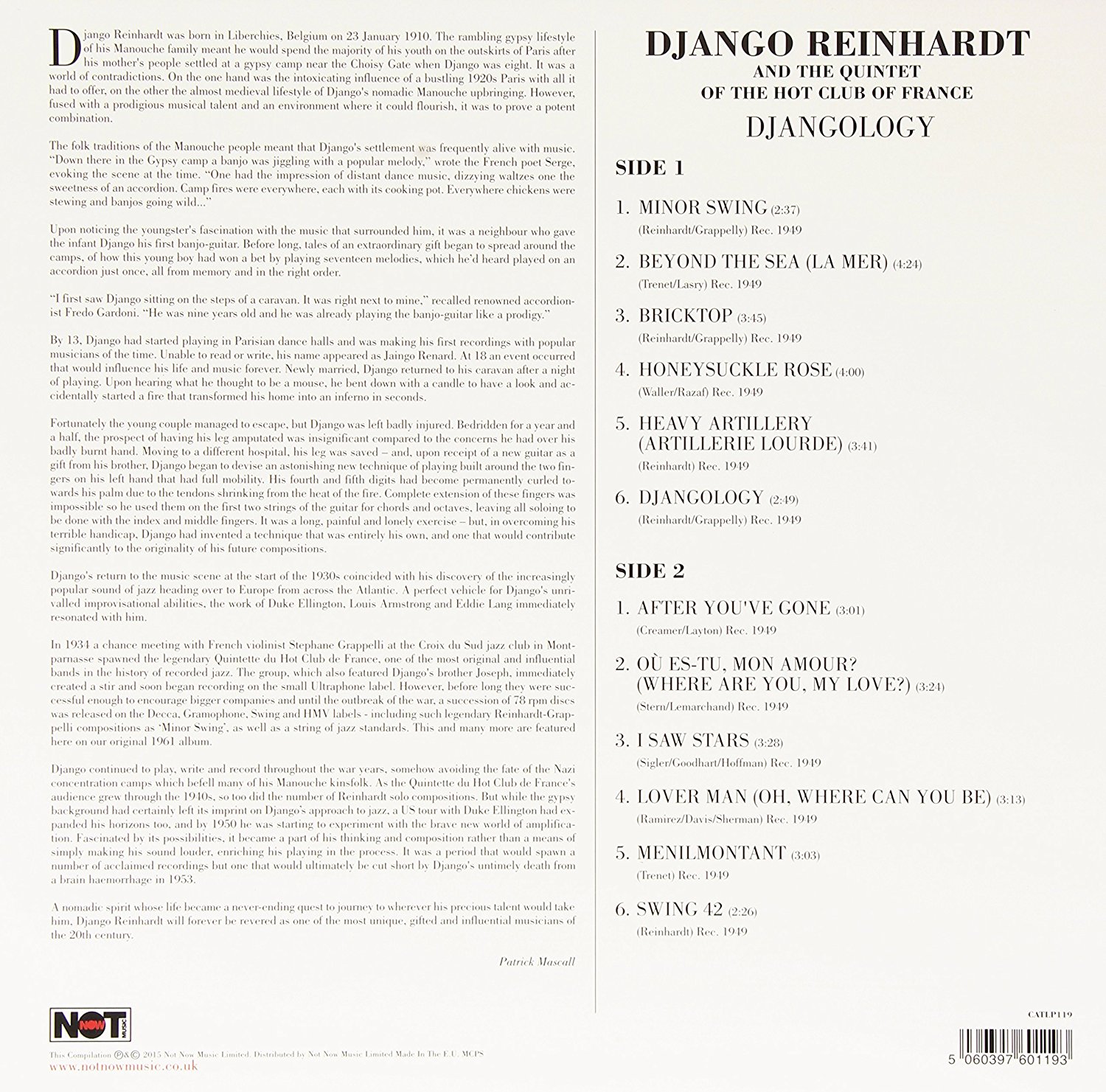 Djangology - Vinyl | Django Reinhardt - 1 | YEO