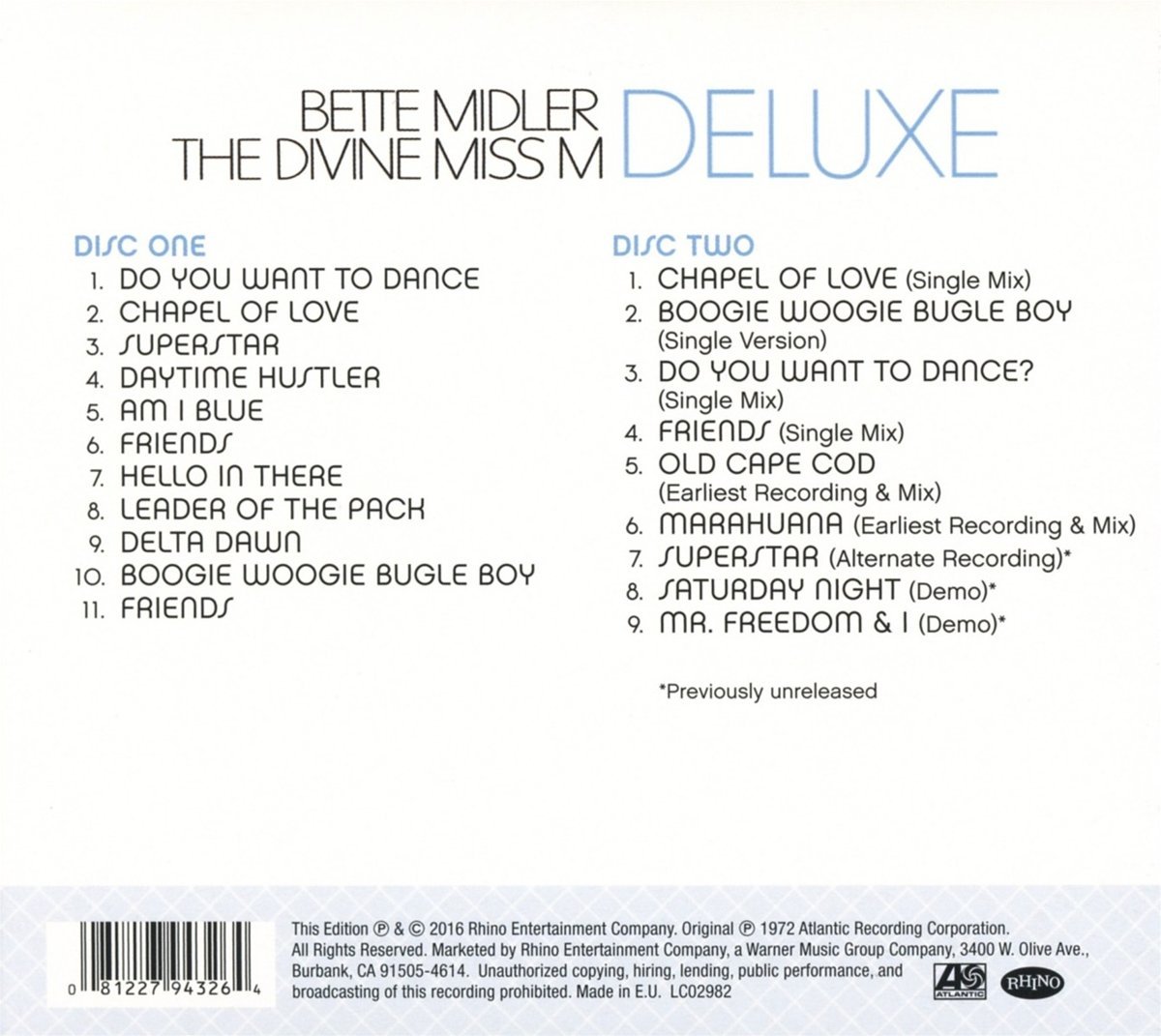 The Divine Miss M – Deluxe Edition | Soundtrack – Bette Midler (Deluxe poza noua