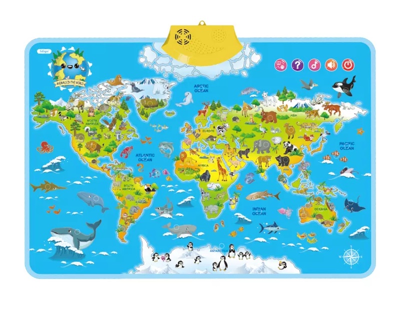 Harta vorbitoare in limba engleza - Animalele Lumii