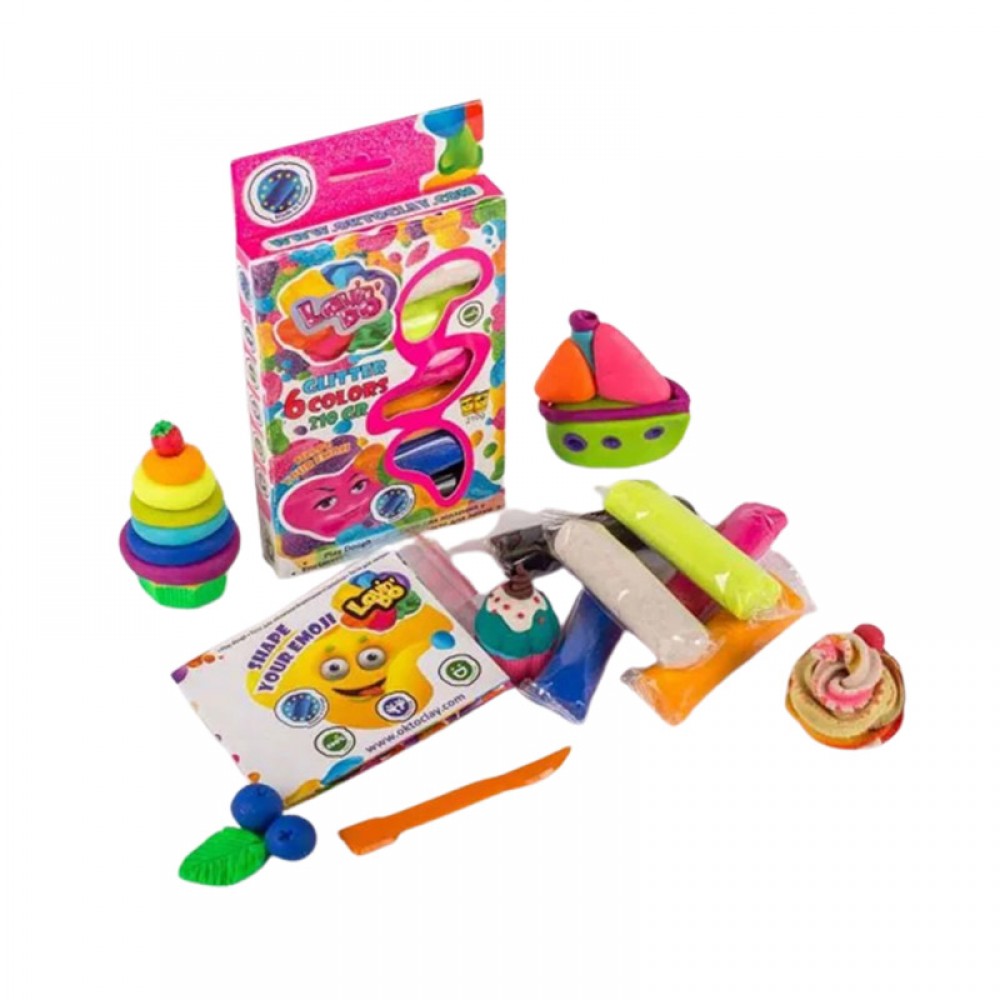 Set plastilina - 6 culori neon | Okto Clay - 2 | YEO