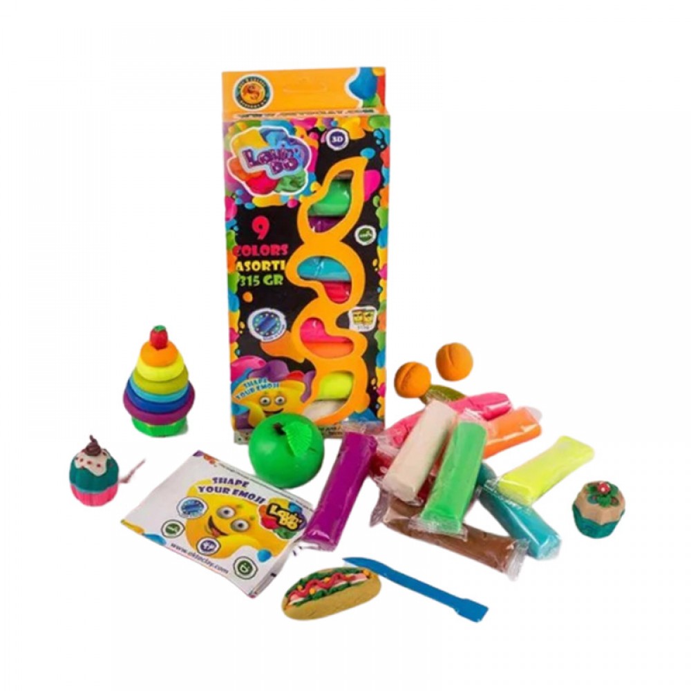 Set plastilina - 9 culori neon | Okto Clay