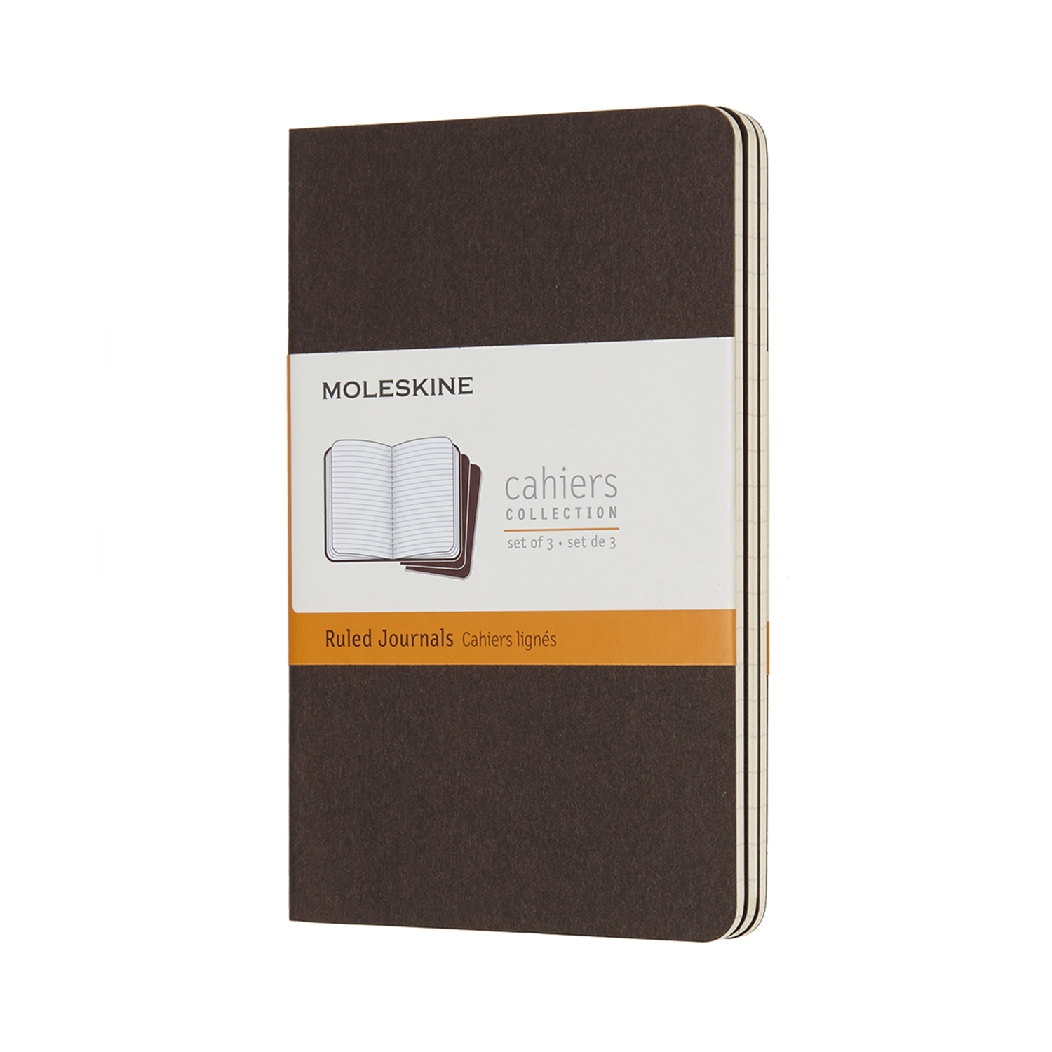 Set 3 jurnale - Moleskine Ruled Cahier, Pocket, Coffee Brown | Moleskine