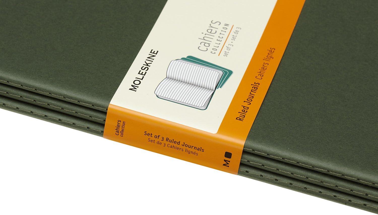 Set 3 caiete - Moleskine Cahiers - Extra Large, Ruled - Myrtle Green | Moleskine - 5 | YEO