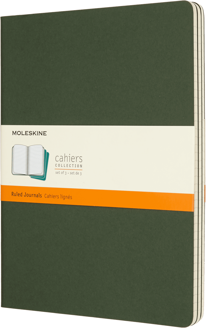 Set 3 caiete - Moleskine Cahiers - Extra Large, Ruled - Myrtle Green | Moleskine - 6 | YEO