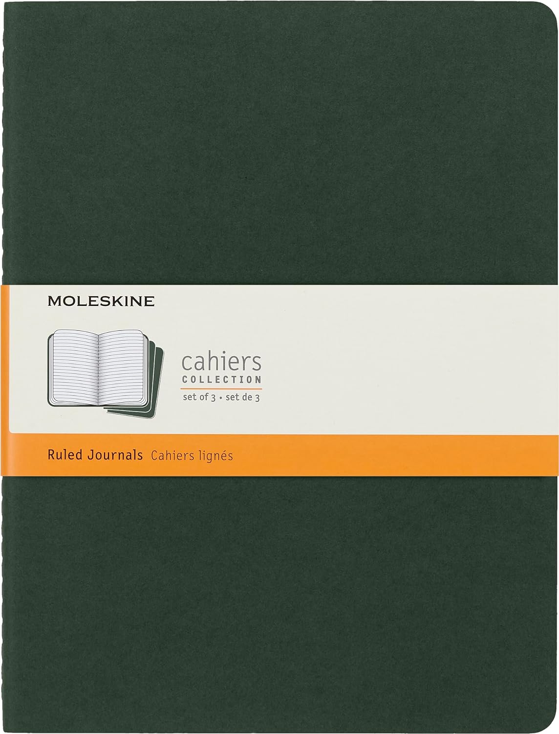 Set 3 caiete - Moleskine Cahiers - Extra Large, Ruled - Myrtle Green | Moleskine