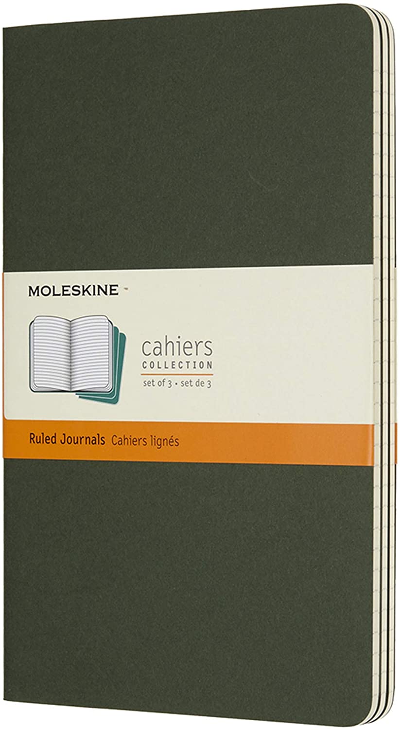 Set 3 caiete - Moleskine Cahier - Large, Ruled - Myrtle Green | Moleskine
