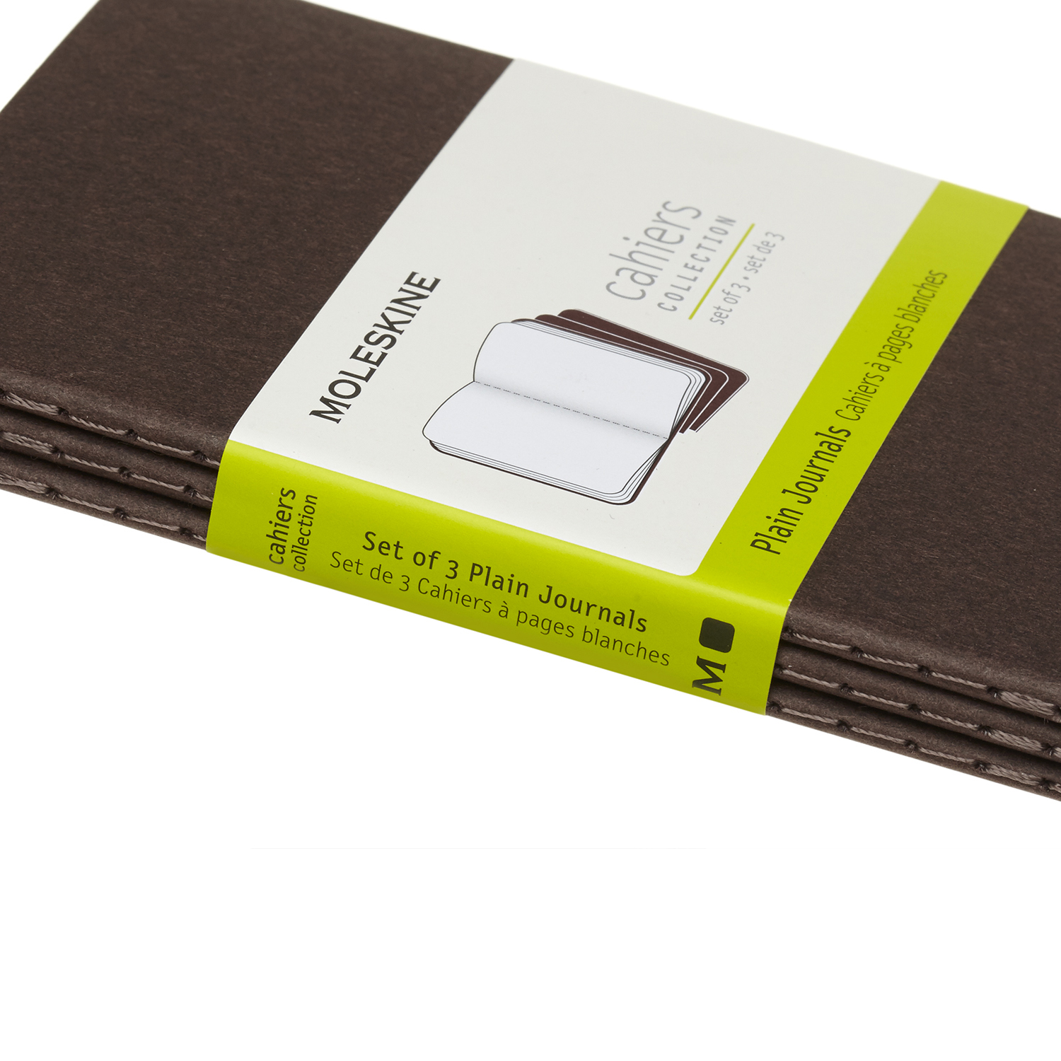 Set 3 jurnale - Moleskine Plain Cahier, Coffe Brown, Pocket | Moleskine