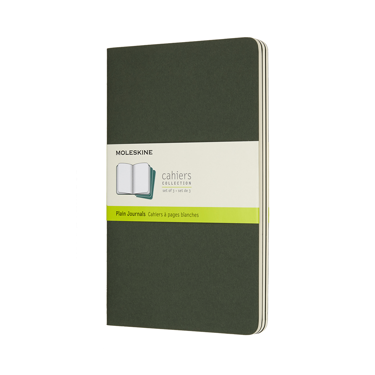 Set 3 jurnale - Moleskine Plain Cahier, Myrtle Green, Large | Moleskine