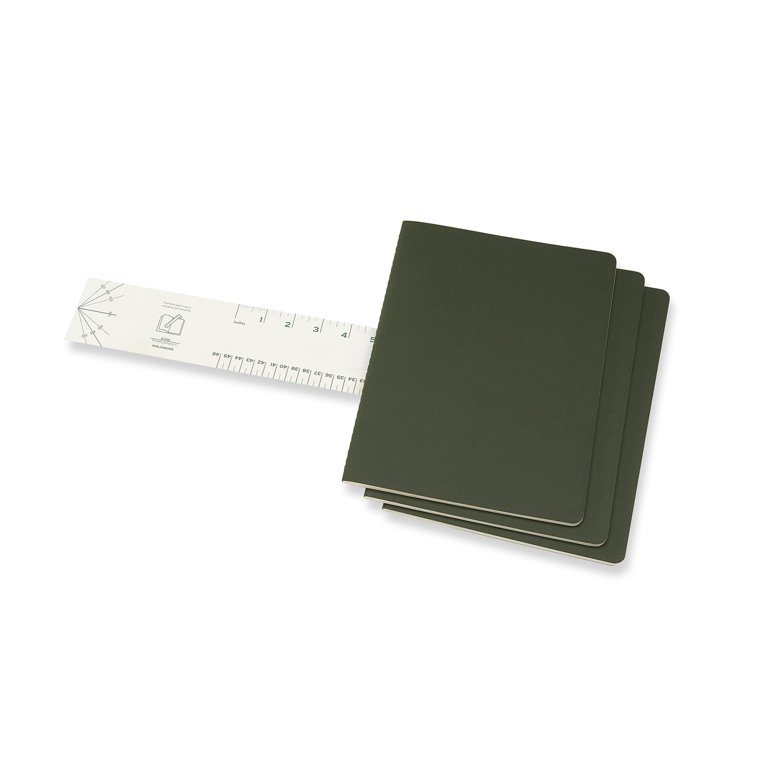 Set 3 caiete - Moleskine Cahier - Extra Large, Plain - Myrtle Green | Moleskine - 1 | YEO