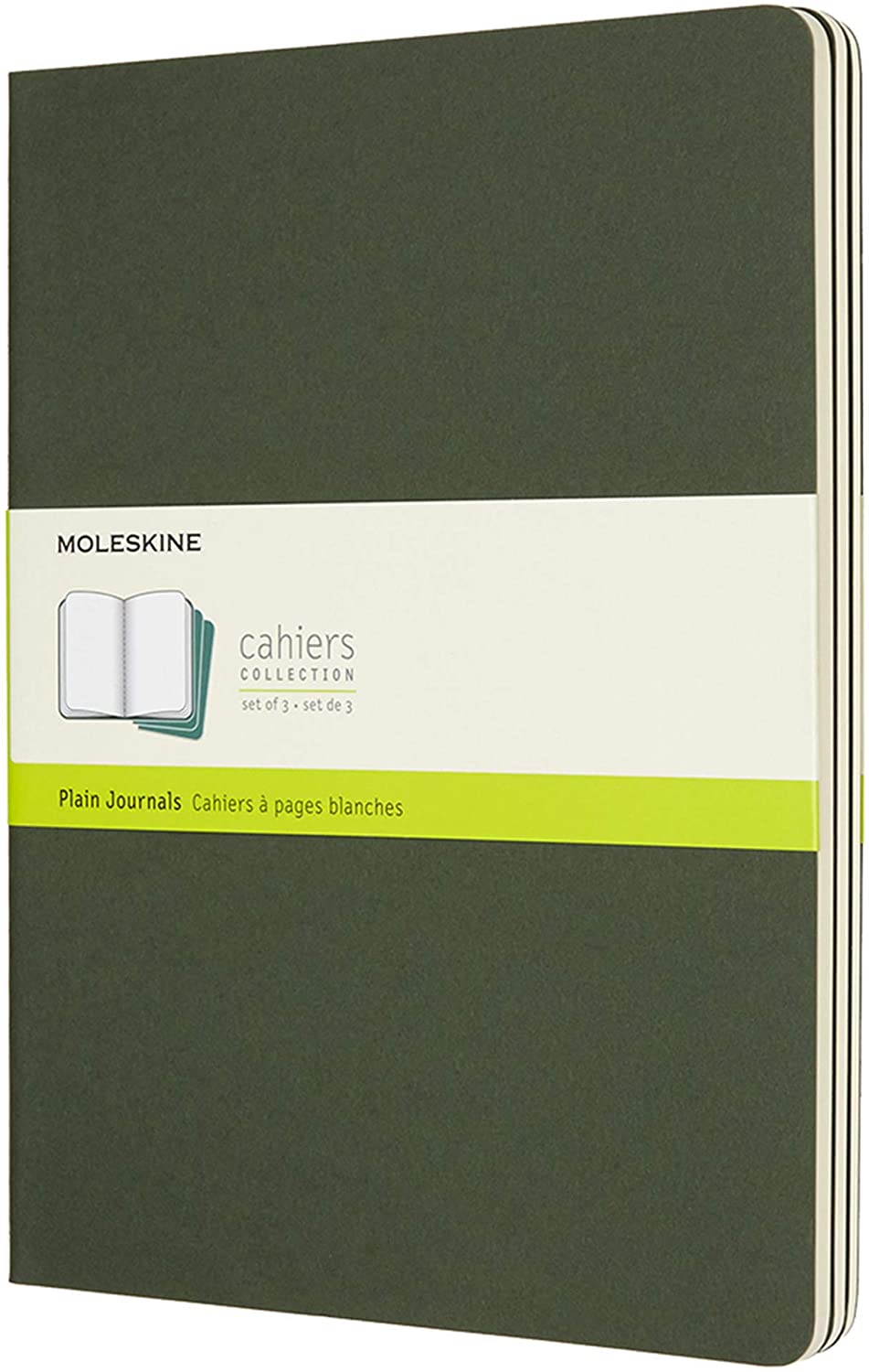 Set 3 caiete - Moleskine Cahier - Extra Large, Plain - Myrtle Green | Moleskine - 4 | YEO