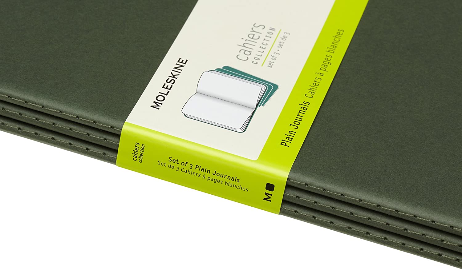 Set 3 caiete - Moleskine Cahier - Extra Large, Plain - Myrtle Green | Moleskine - 3 | YEO