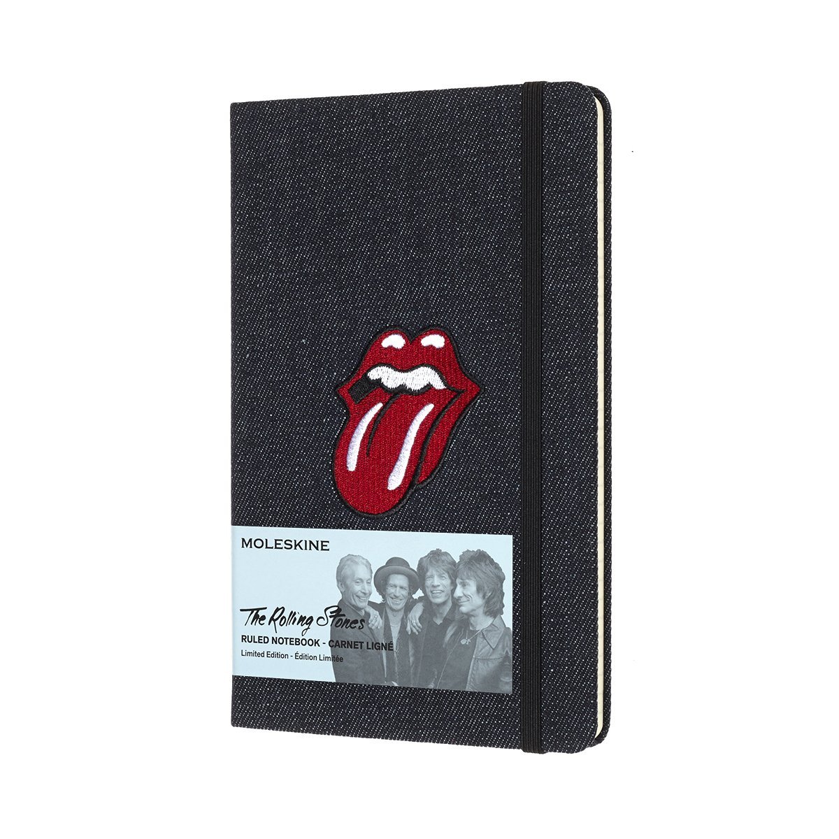 Jurnal Moleskine - Rolling Stones Limited Edition, Denim, Large, Ruled | Moleskine