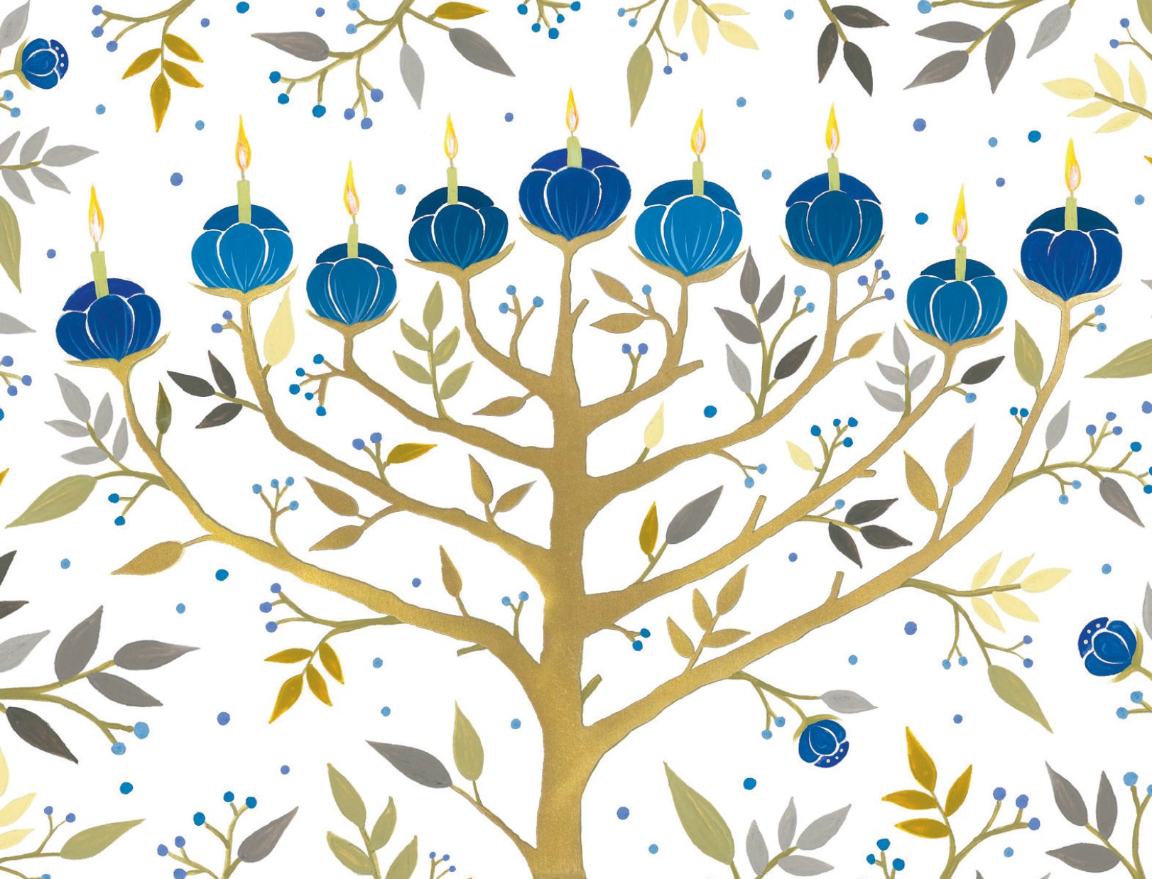Felicitare - Chanukah Tree of Lights Holiday Embellished Notecard | Galison