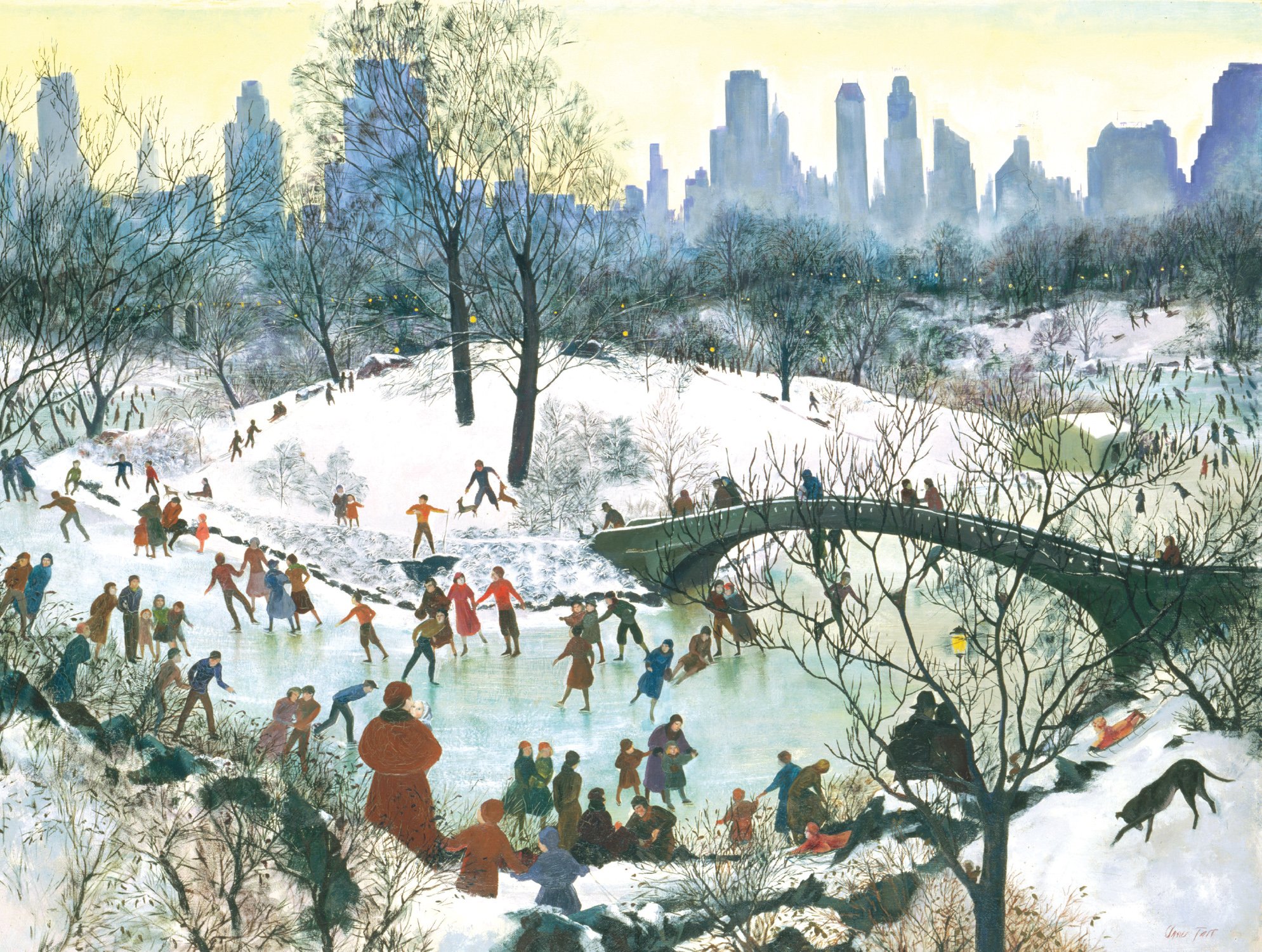 Felicitare - Skating in Central Park Holiday Notecard | Galison