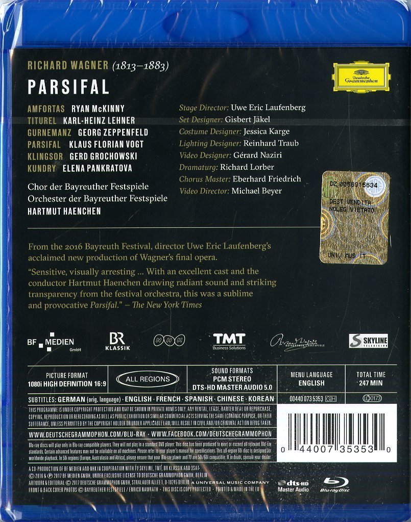 Parsifal - Blu-Ray Disc | Richard Wagner - 1 | YEO