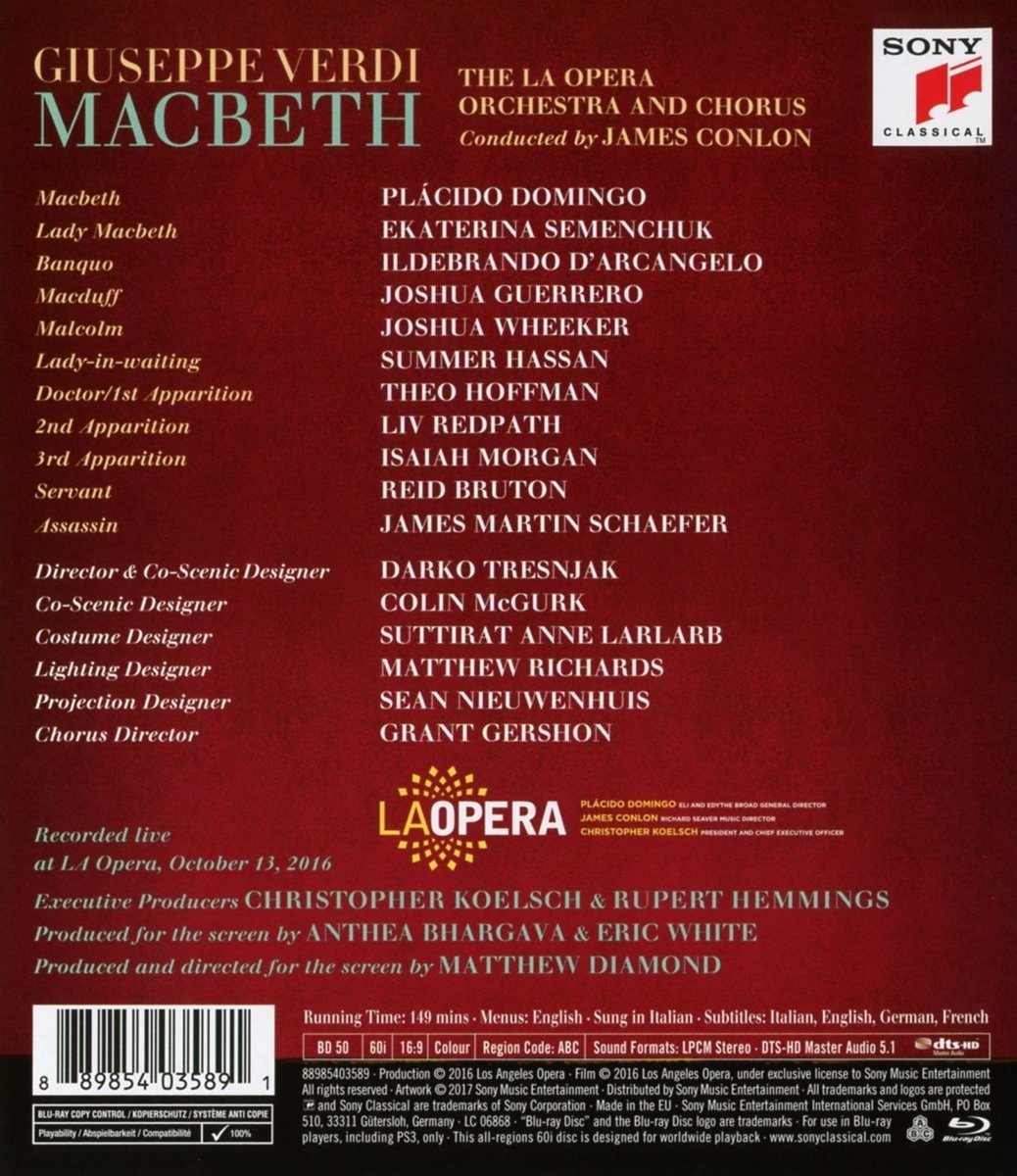 Macbeth - The La Opera - Blu-Ray Disc | Darko Tresnjak