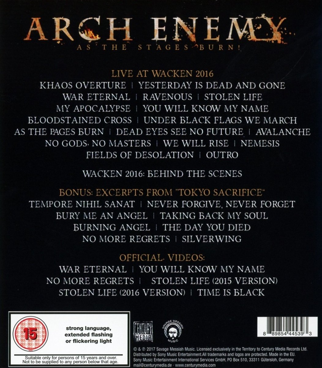 As the Stages Burn - Blu-Ray Disc | Arch Enemy - 1 | YEO