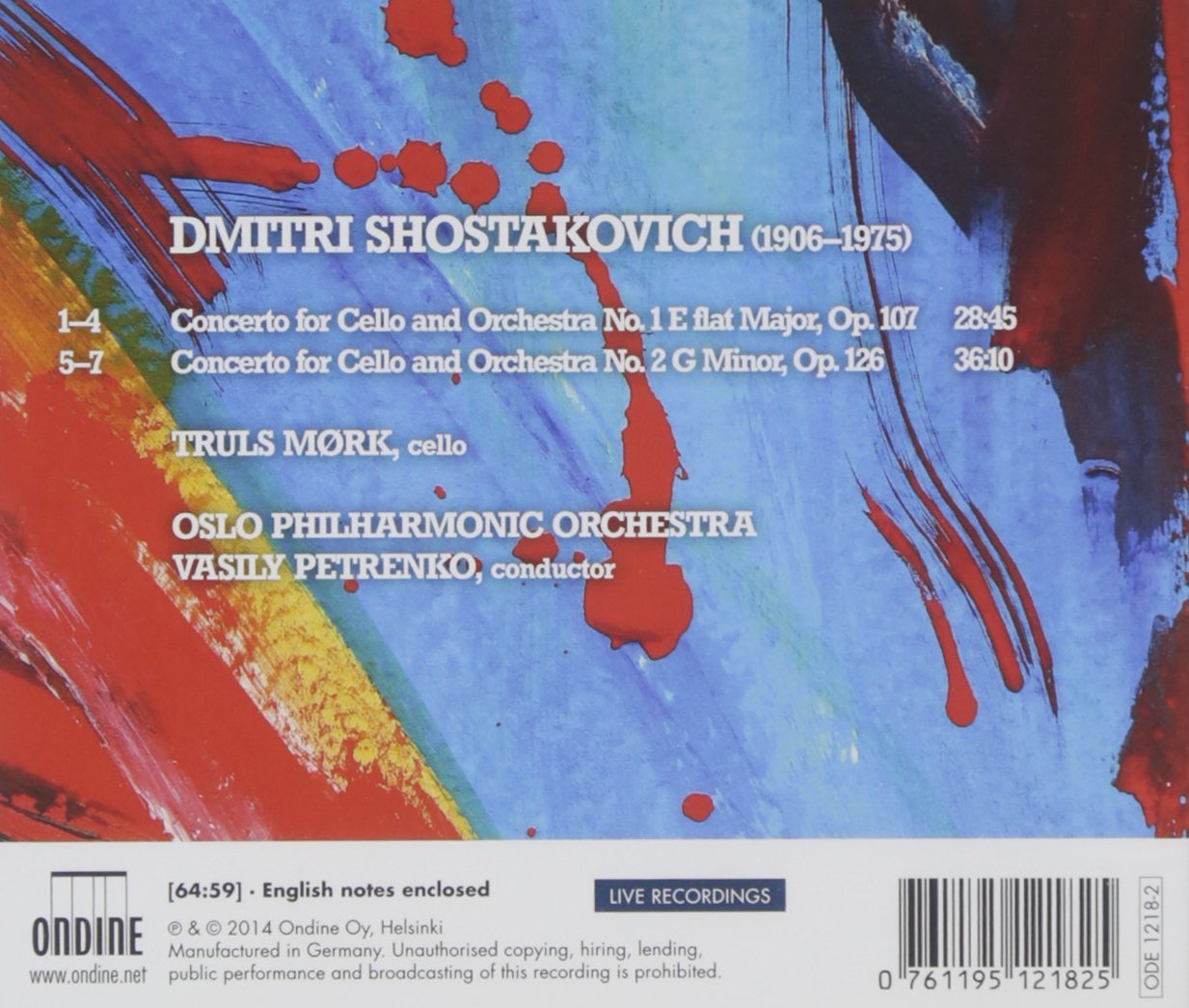 Shostakovich - Cello Concertos Nos. 1 & 2 | Truls Mork, Oslo Philharmonic Orchestra, Dmitri Shostakovich, Vasily Petrenko - 1 | YEO