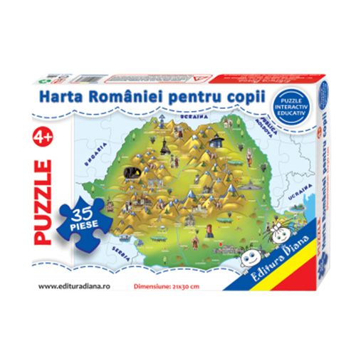 Puzzle educational - Harta Romaniei | diana