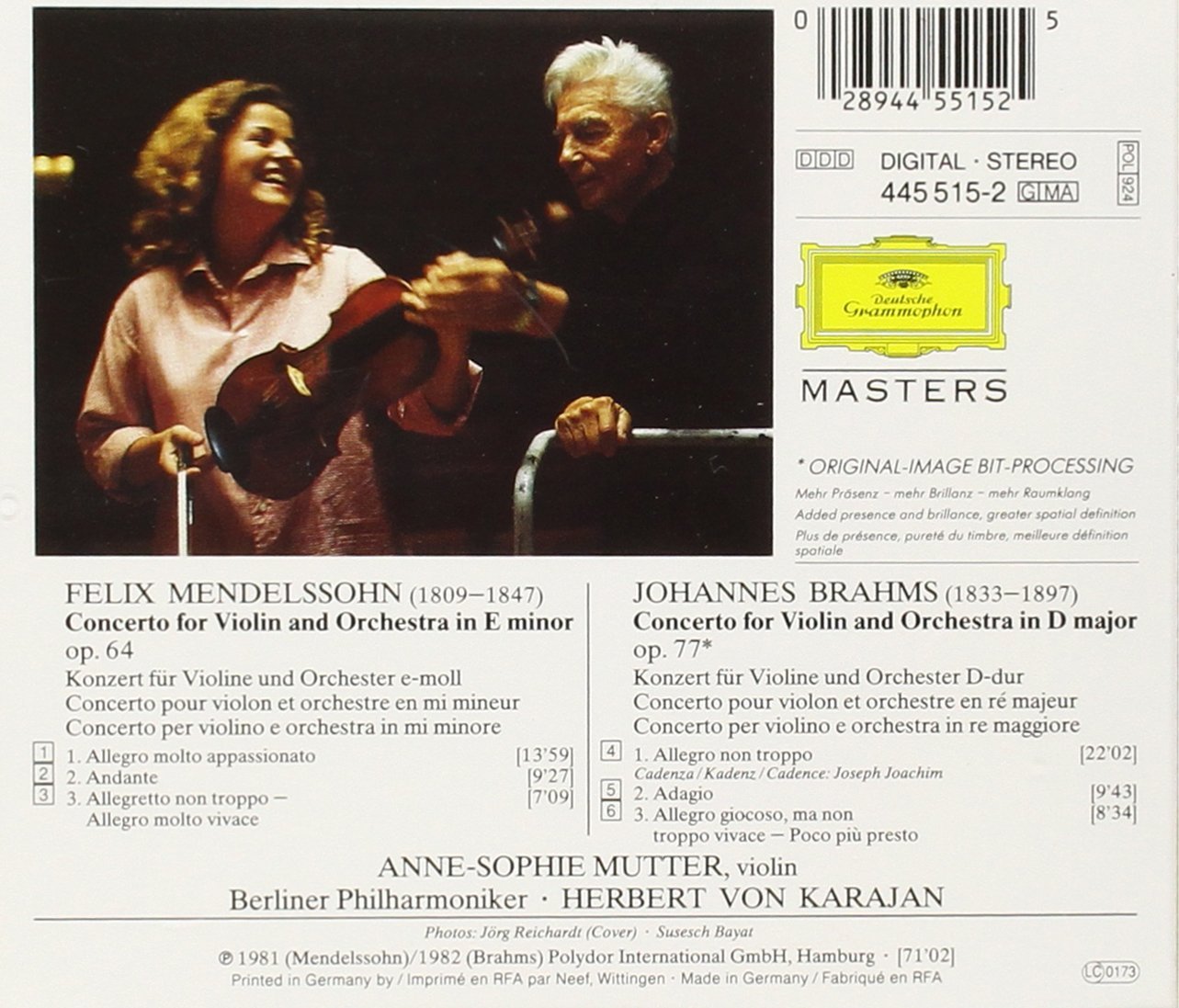 Mendelssohn - Brahms - Violin Concertos | Anne-Sophie Mutter, Berliner Philharmoniker - 1 | YEO