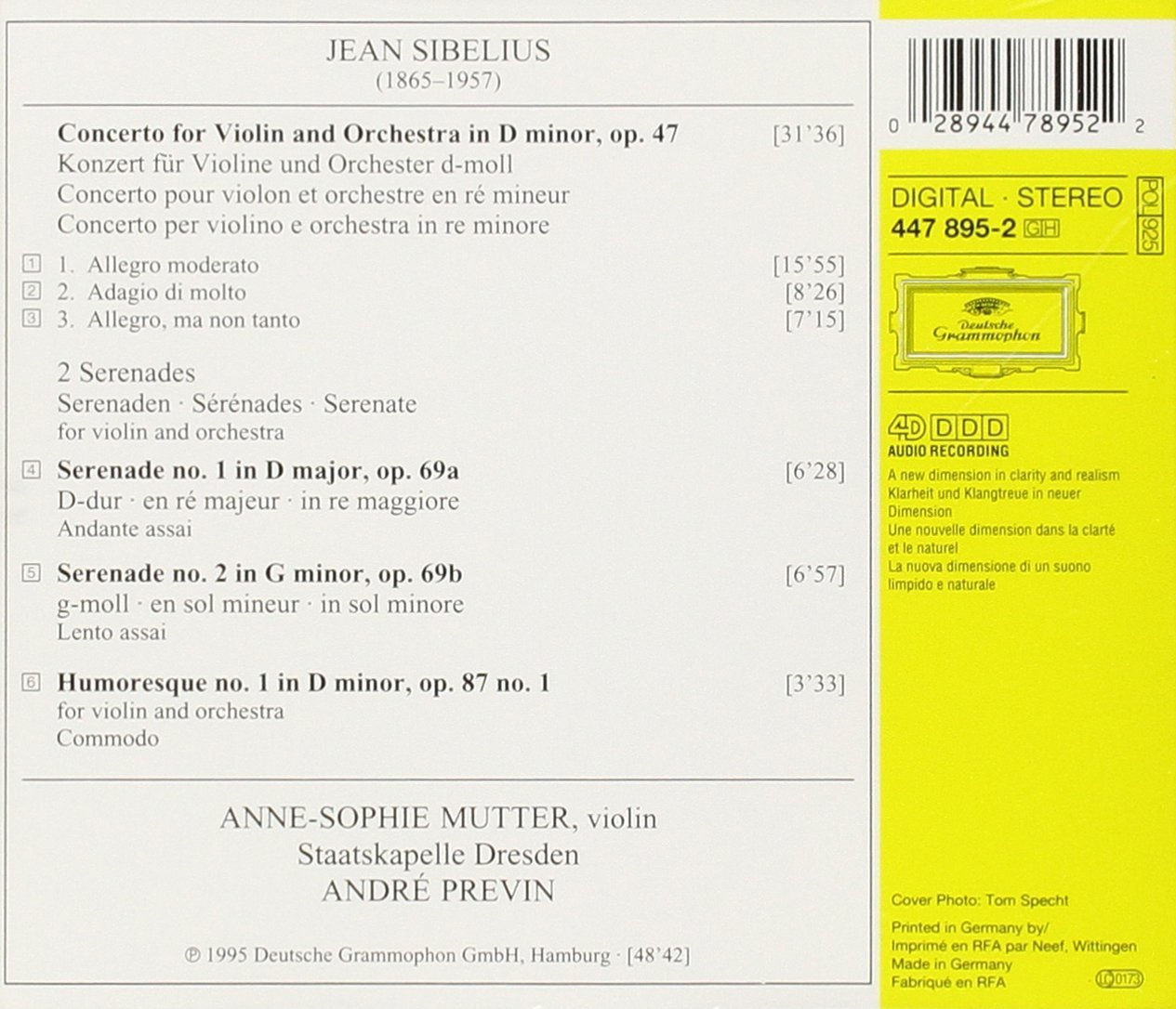 Sibelius - Violin Concerto | Anne-Sophie Mutter, Staatskapelle Dresden - 1 | YEO