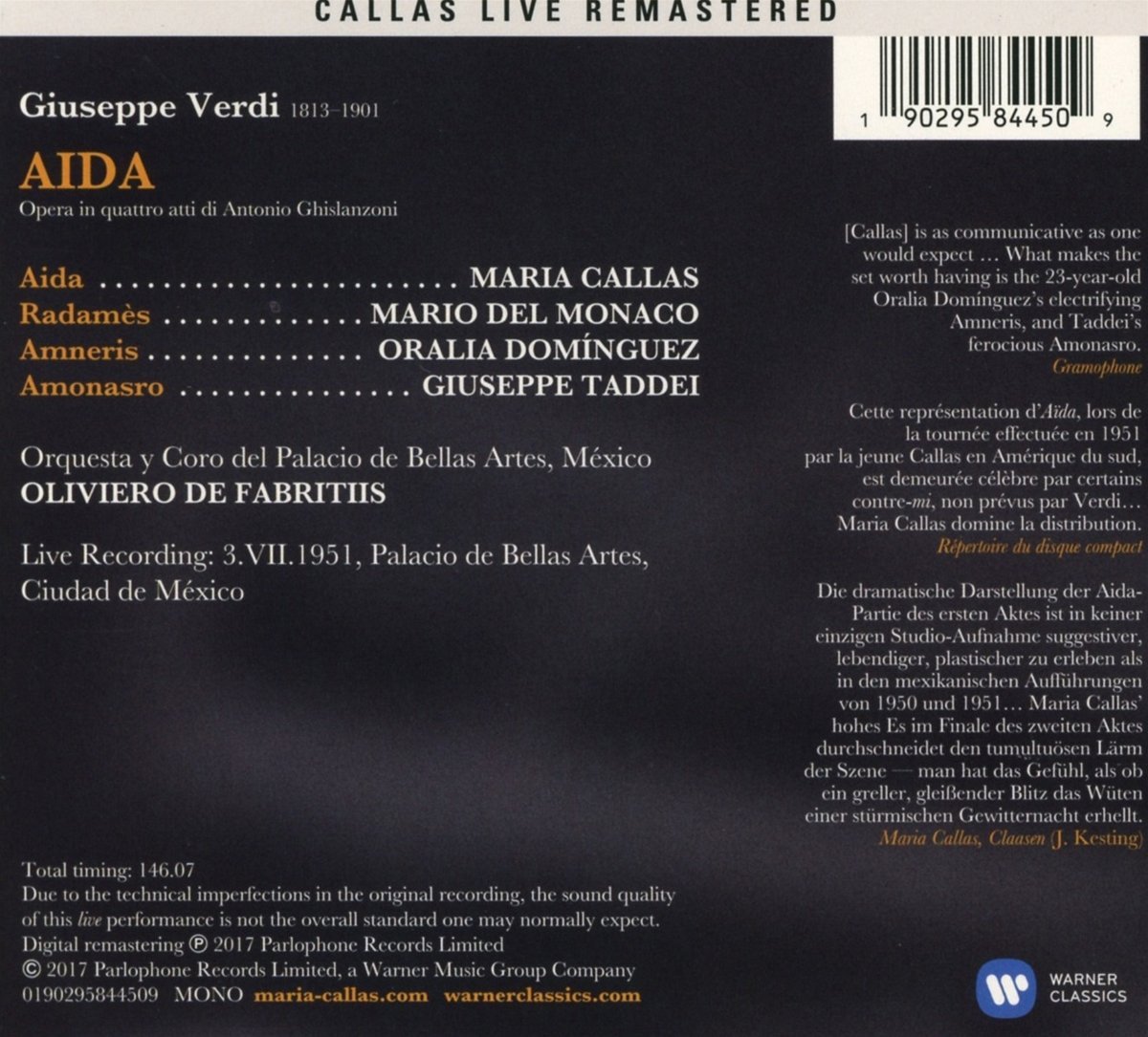 Verdi: Aida | Maria Callas, Oliviero de Fabritiis - 1 | YEO