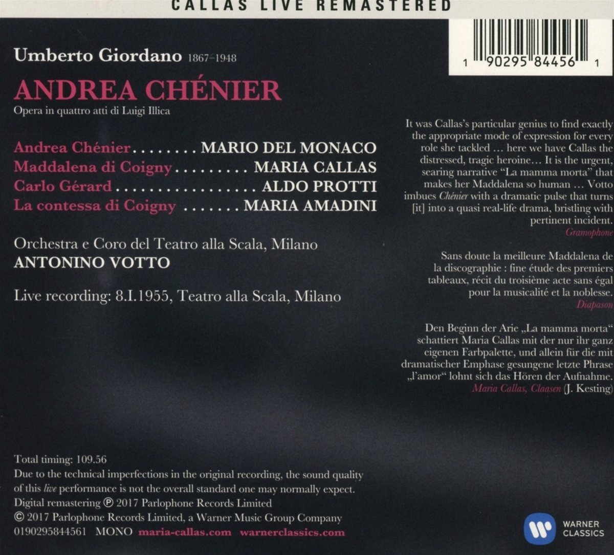 Giordano: Andrea Chenier | Maria Callas, Antonino Votto