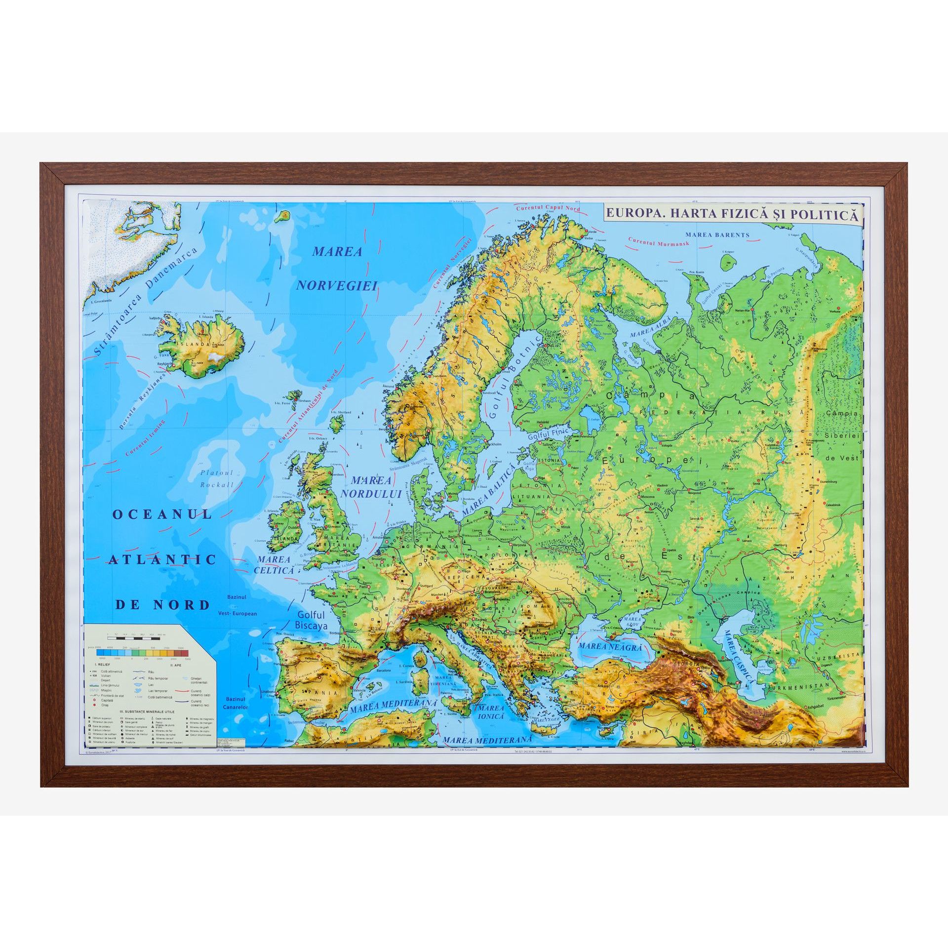 Europa. Harta fizica si politica (3D) | carturesti 2022