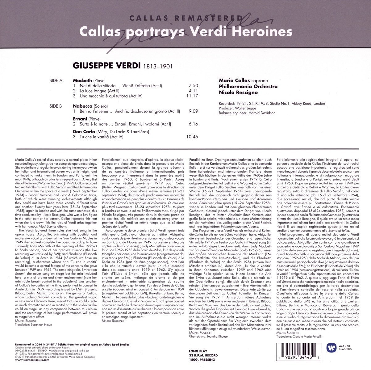 Callas portrays Verdi Heroines - Vinyl | Maria Callas - 1 | YEO