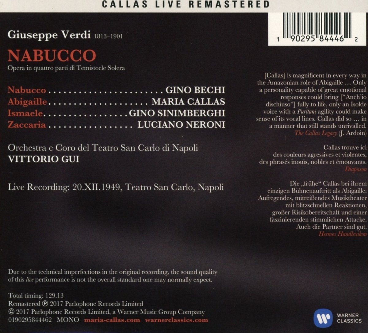 Verdi: Nabucco | Vittorio Gui Maria Callas image13